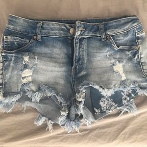 Wax jean shorts